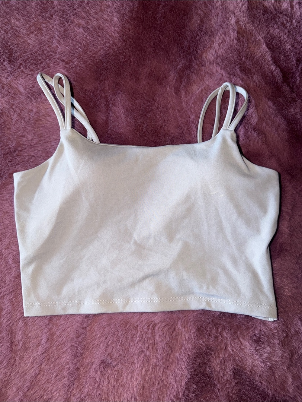 Halara Sz Med Double-Strap Cropped Bra in Light Gray